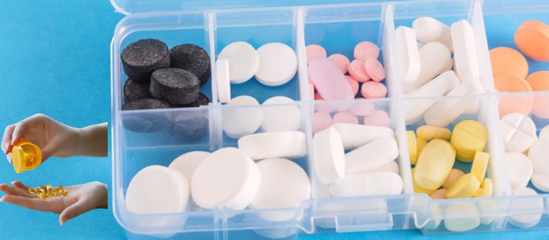a plastic container with pills dose